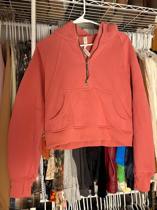 lululemon athletica Tops - lululemon athletica Cropped Half-Zip Hoodie in Coral
